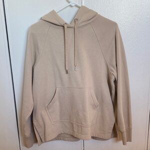 H&M Beige Cream Loose Fit Pullover Hoodie in Womens Size Small | Neutral Pocket
